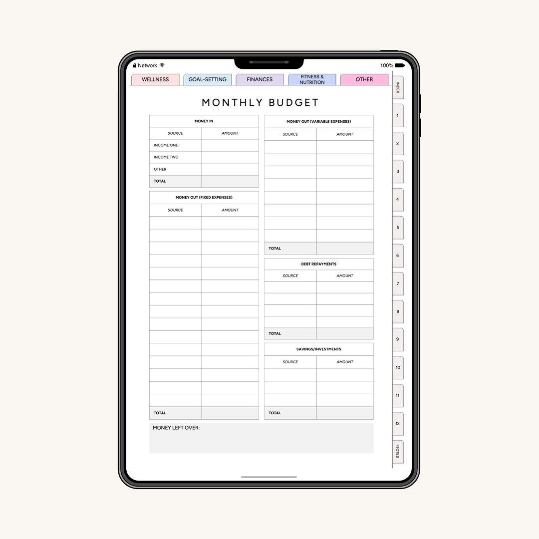 Digital Yearly Life Planner