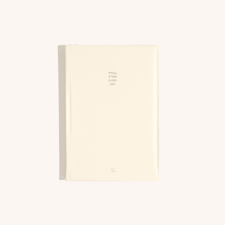 Cream PU Leather Notebook: 'Small Steps Every Day'