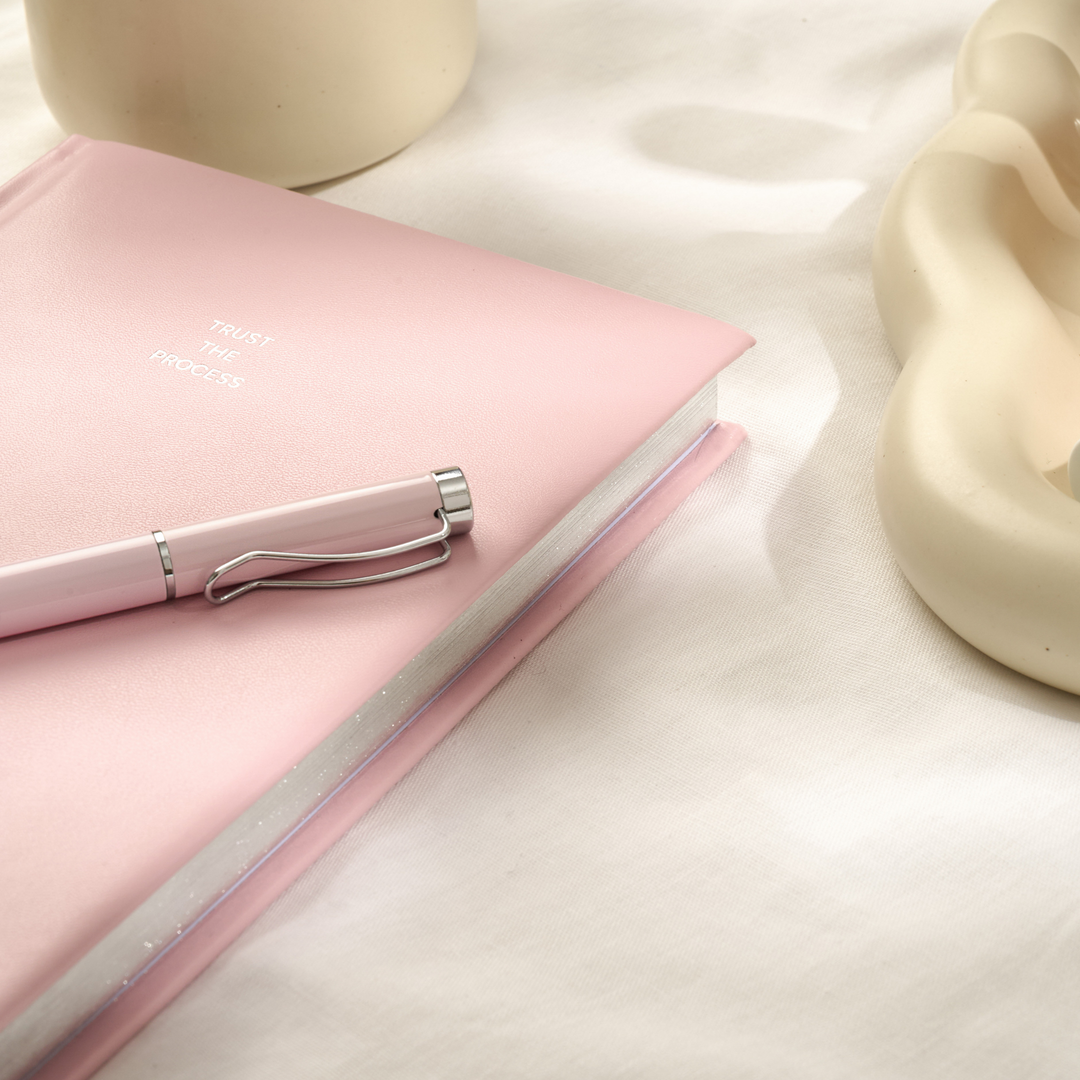 A5 Premium Pink PU Leather Notebook: 'Trust the Process'